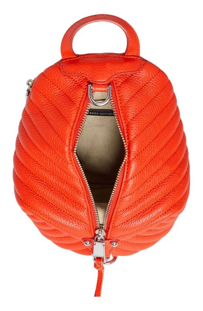 Shop Rebecca Minkoff Julian Small Chevron Quilted Leather Backpack In Coral