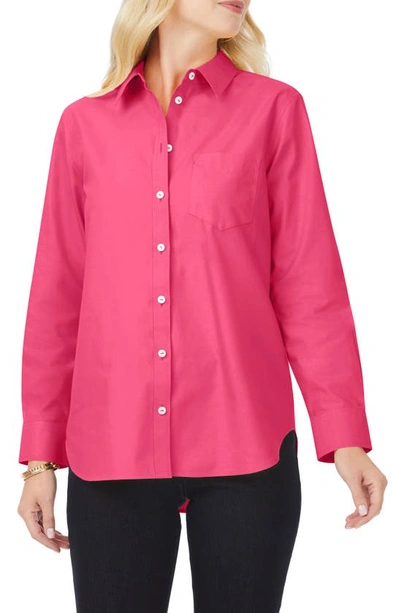 Shop Foxcroft Non-iron Boyfriend Button-up Shirt In French Rose