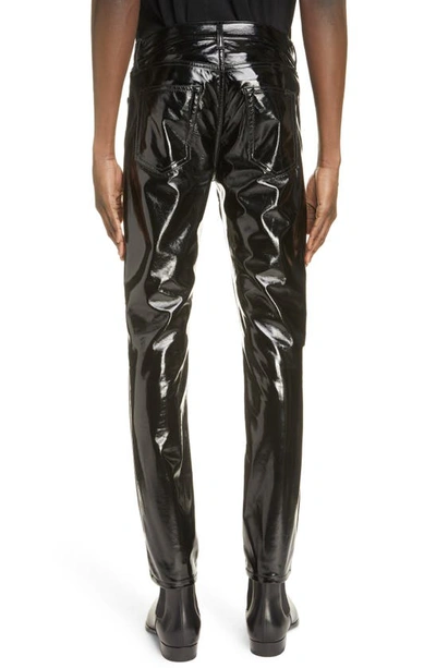 Shop Saint Laurent Lacquered Skinny Jeans In Shiny Lacquered Blac
