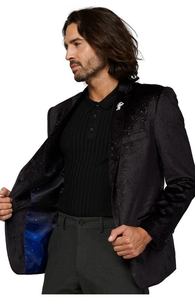 Opposuits Deluxe Outer Space Velvet Sport Coat With Astronaut Pin In Black