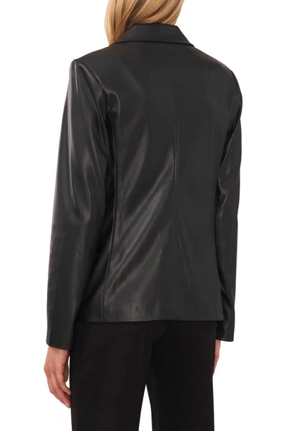 Shop Halogen Faux Leather Blazer In Rich Black
