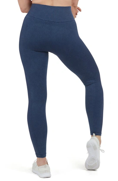 Spanx Seamless Active Leggings In Midnight Navy