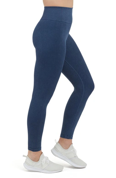 Spanx Seamless Active Leggings In Midnight Navy