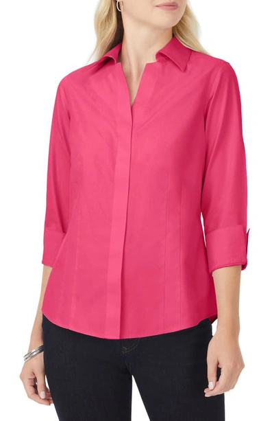 Shop Foxcroft Taylor Fitted Non-iron Shirt In French Rose