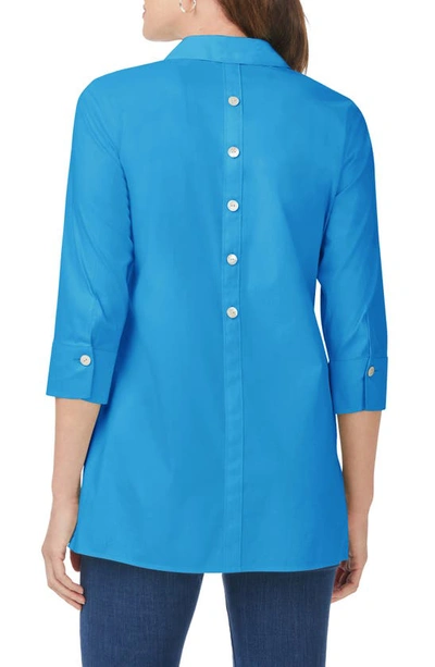 Shop Foxcroft Pamela Stretch Button-up Tunic In Blue Breeze
