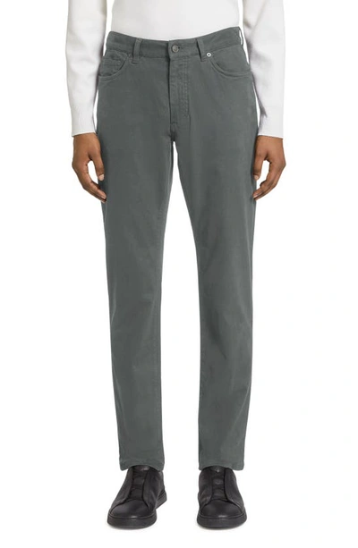 Shop Zegna City Fit Stretch Cotton Pants In Grey