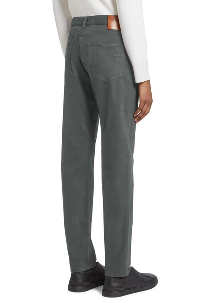 Zegna City Fit Stretch Cotton Pants In Grey