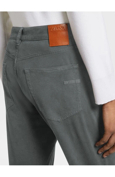 Zegna City Fit Stretch Cotton Pants In Grey