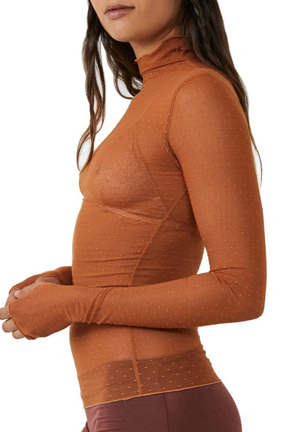 Free People On The Dot Layering Top In Pumpkin Pie