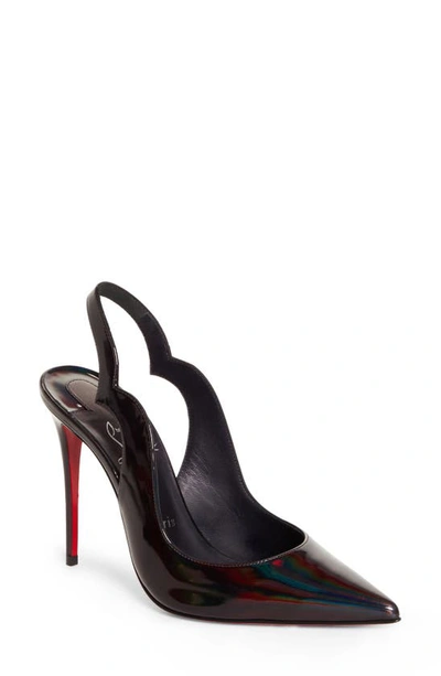 Shop Christian Louboutin Hot Chick Pointed Toe Slingback Pump In Black/ Lin Black
