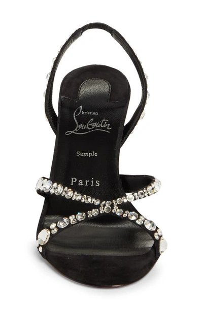 Shop Christian Louboutin Emilie Crystal Embellished Sandal In Version Black