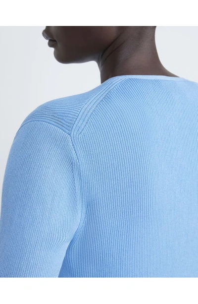 Lafayette 148 Open Front Crop Cardigan In Cool Blue