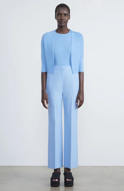 Lafayette 148 Open Front Crop Cardigan In Cool Blue