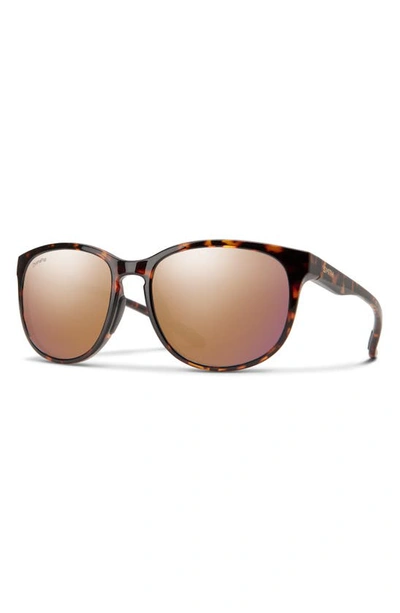 Shop Smith Lake Shasta 56mm Chromapop™ Polarized Sunglasses In Tortoise / Rose Gold Mirror