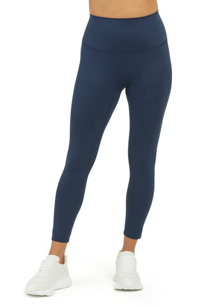 Shop Spanx Soft And Smooth 7/8 Leggings In Midnight Navy