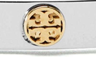 Shop Tory Burch Miller Stud 5mm Hinge Bracelet In Tory Silver/ Tory Gold