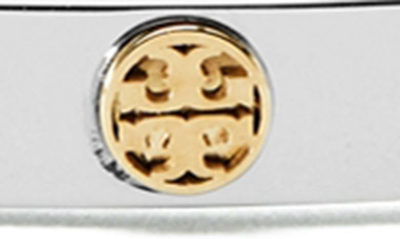 Tory Burch Miller Stud 5mm Hinge Bracelet In Tory Silver/ Tory Gold