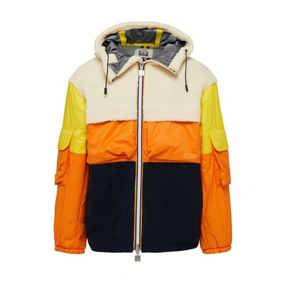 Shop K-way Claumix Jacket In White Blue Orange Yellow