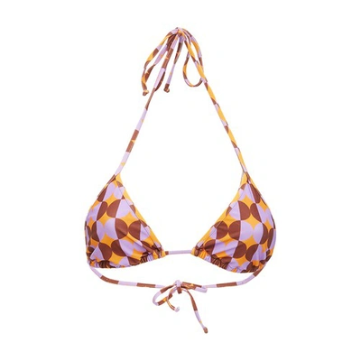 Shop La Doublej Triangle Bikini Top In Mezzaluna Orange