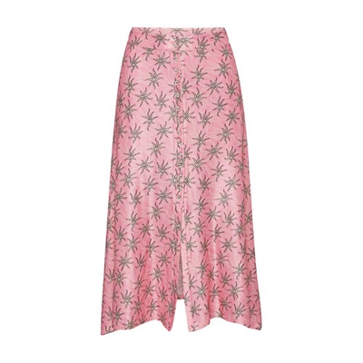 Shop Rabanne Long Skirt In Pink Splash