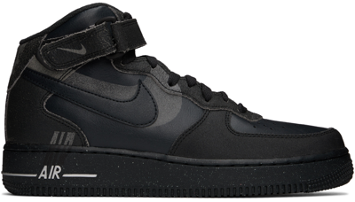 Shop Nike Black Air Force 1 Mid '07 Sneakers In Off Noir/off Noir-bl