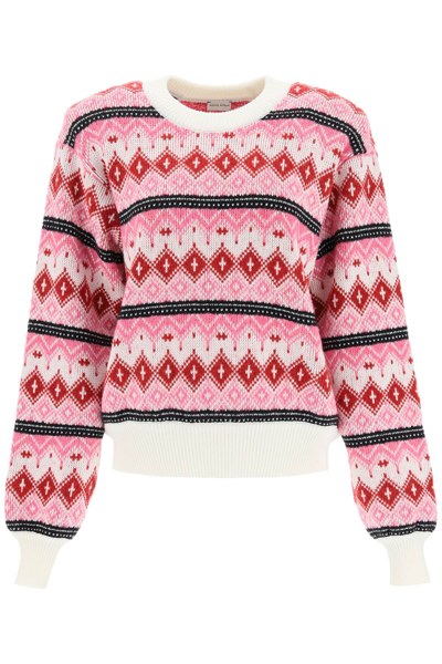 Shop Magda Butrym Fair Isle Jacquard Knit Sweater In Multicolor
