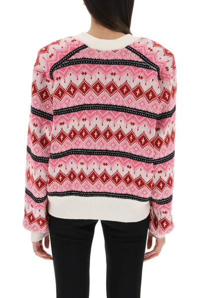 Shop Magda Butrym Fair Isle Jacquard Knit Sweater In Multicolor