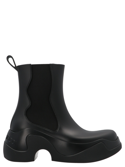 Shop Xocoi Midi Rubber Ankle Boots In Black