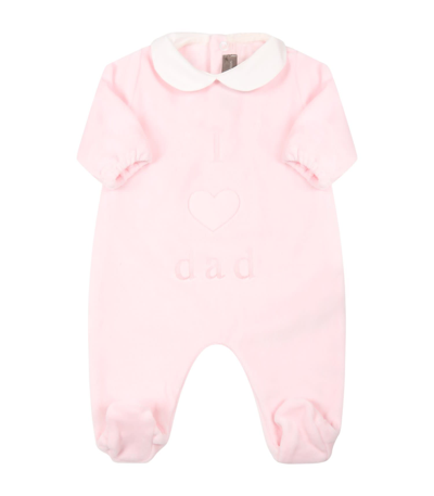 Shop Little Bear Romper With Embroidery In Pink