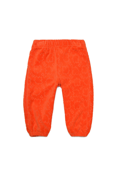 Shop Dsquared2 Sports Trousers With Embossed Logo In Orange