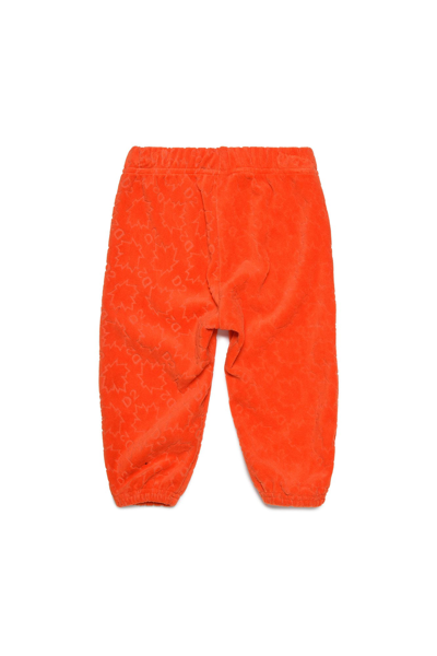 Shop Dsquared2 Sports Trousers With Embossed Logo In Orange