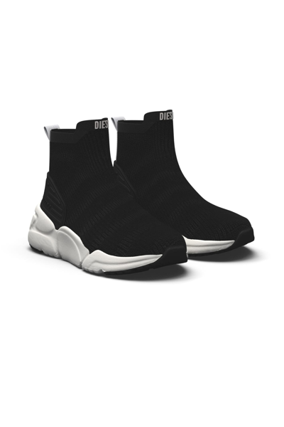 Diesel Kids' Millenium Sock-ankle Sneakers In Black/white | ModeSens