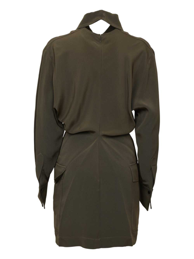 Shop Victoria Beckham Anorak Mini Dress In Khaki