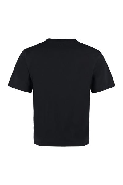 Shop Ami Alexandre Mattiussi Logo Print Cotton T-shirt In Black