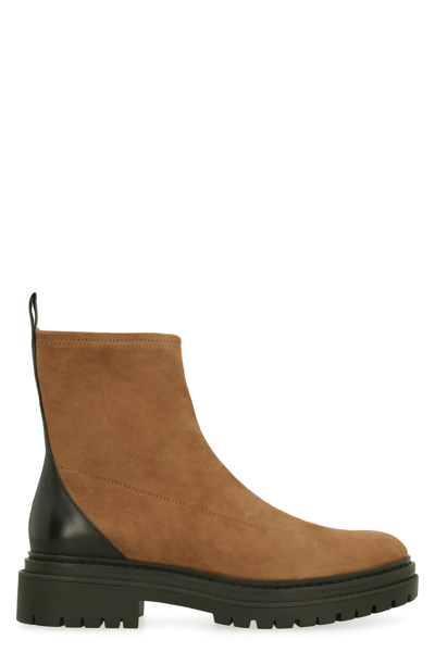 Shop Michael Michael Kors Eco-suede Ankle Boots In Brown
