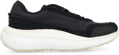 Y-3 Ajatu Suede-trim Canvas Running Trainers In Black
