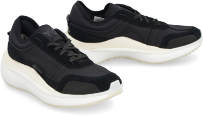 Y-3 Ajatu Suede-trim Canvas Running Trainers In Black