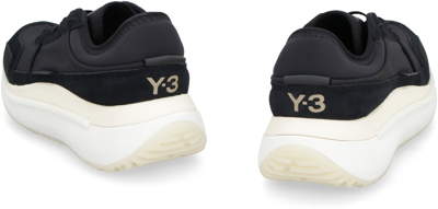 Y-3 Ajatu Suede-trim Canvas Running Trainers In Black