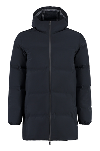 Shop Herno Long Quilted Parka In Black