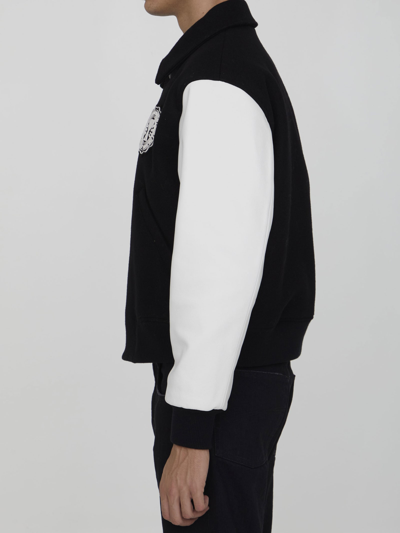 Shop Ami Alexandre Mattiussi Ami De Coeur Teddy Jacket In Black/white