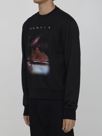Shop Lanvin Printed Black Sweatshirt