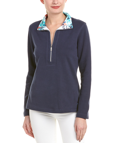 Shop Tommy Bahama Aruba Floral 1/2-zip Pullover In Blue