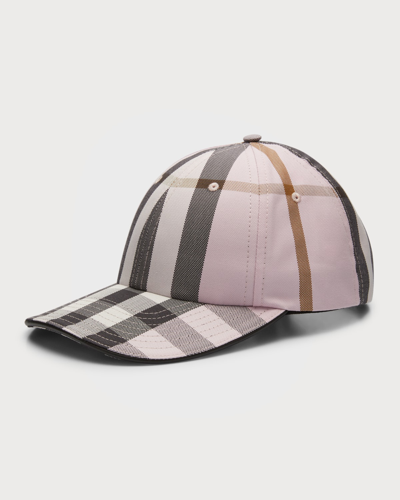 Shop Burberry Giant Check Canvas Baseball Cap In New Pink