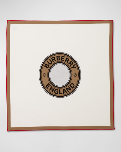 Shop Burberry Baile Rondelle Intarsia Blanket In Ivory Ip Pat