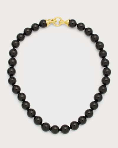 Elizabeth Locke 17 Cassandra Clasp Necklace With 12mm Onyx Beads