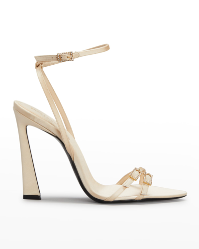 Shop Saint Laurent Gippy Buckle Ankle-strap Sandals In Soft Nude