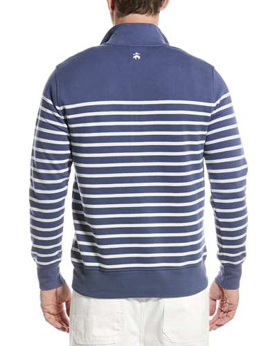Shop Brooks Brothers 1/2-zip Mock Pullover In Blue