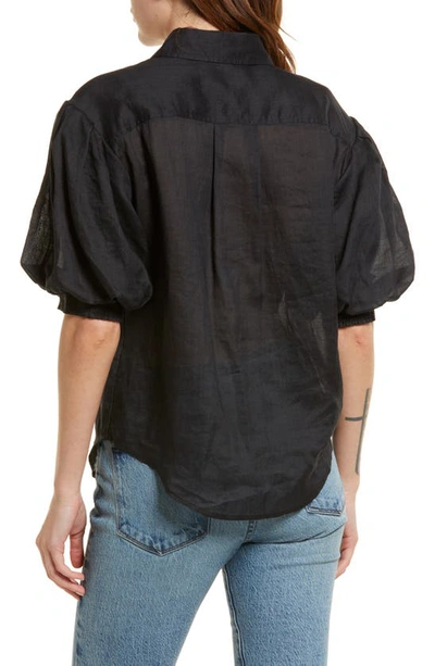 Shop Frame Puff Sleeve Blouse In Noir