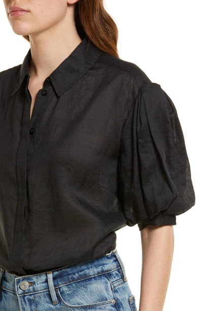 Shop Frame Puff Sleeve Blouse In Noir