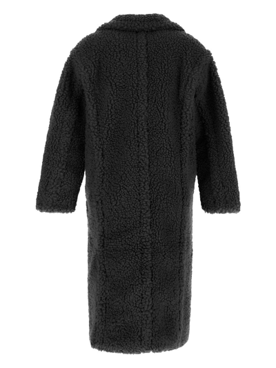 Ugg Teddy-texture Double-breasted Coat In Black